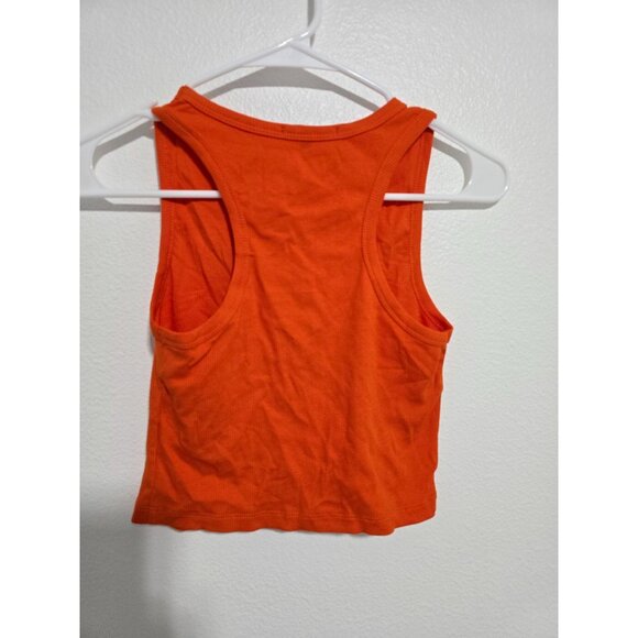 Ambiance Basic‎ Cropped Racerback Tank Top - orange Size Small - Picture 5 of 5